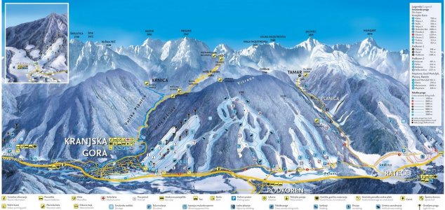 Горнолыжный курорт Краньска Гора - карта