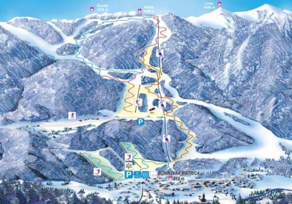 Горнолыжный курорт Бохинь - карта