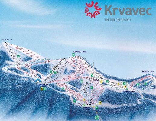 Горнолыжный курорт Крвавец - трассы